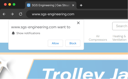 Allow notifications prompt