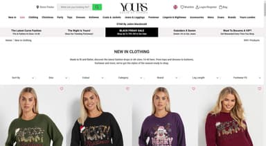 Yours Clothing Listing page