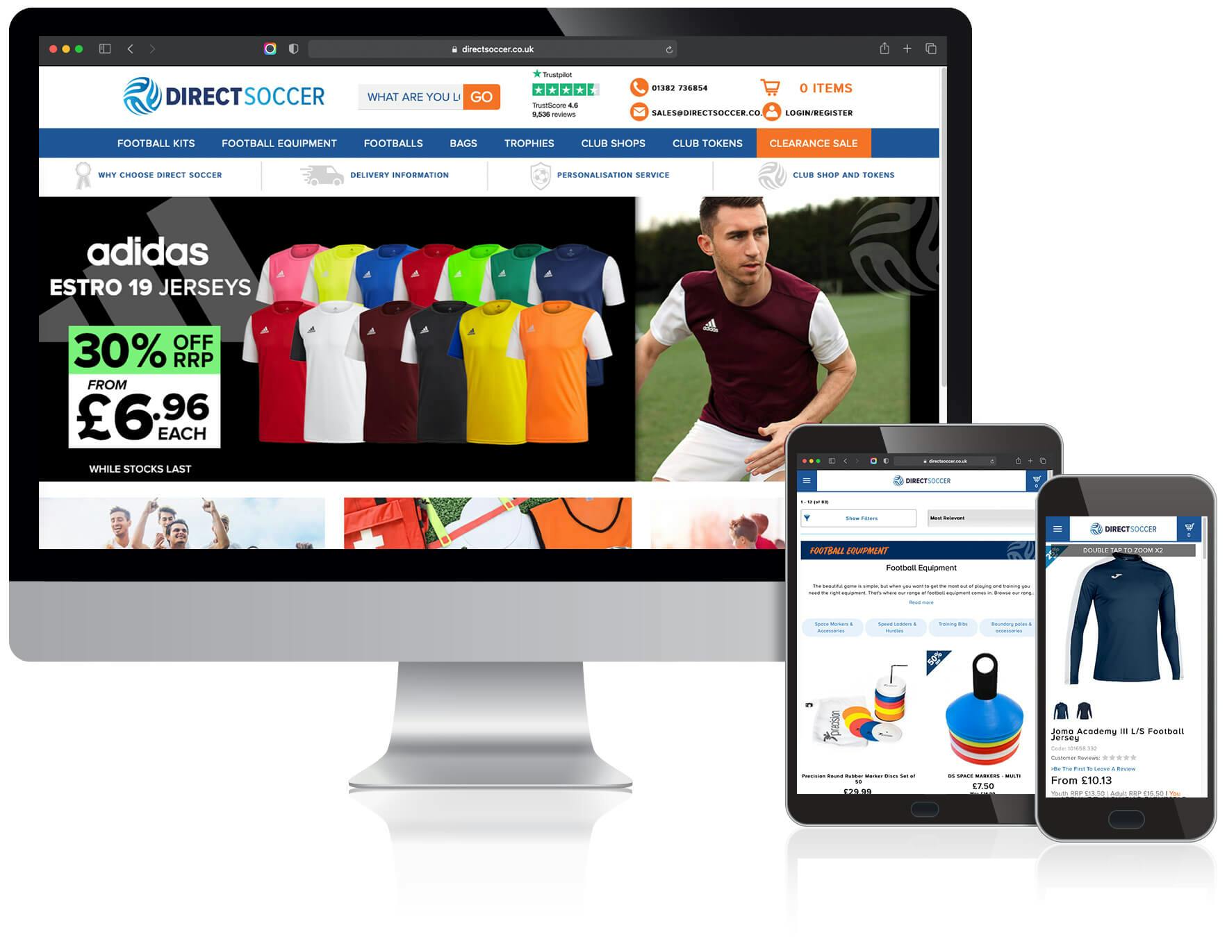 Direct Soccer Site Screenshot'