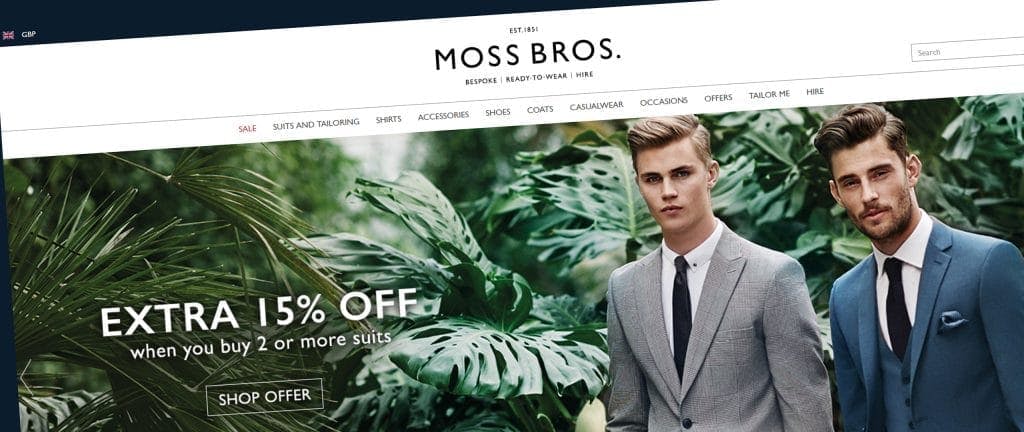 Moss Bros. launch new fully responsive platform