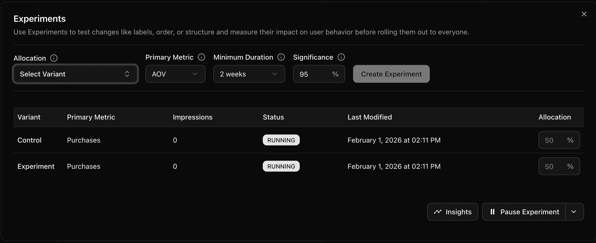 A/B Testing Experiments