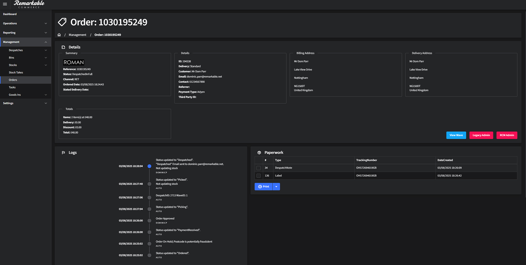 Order Management
